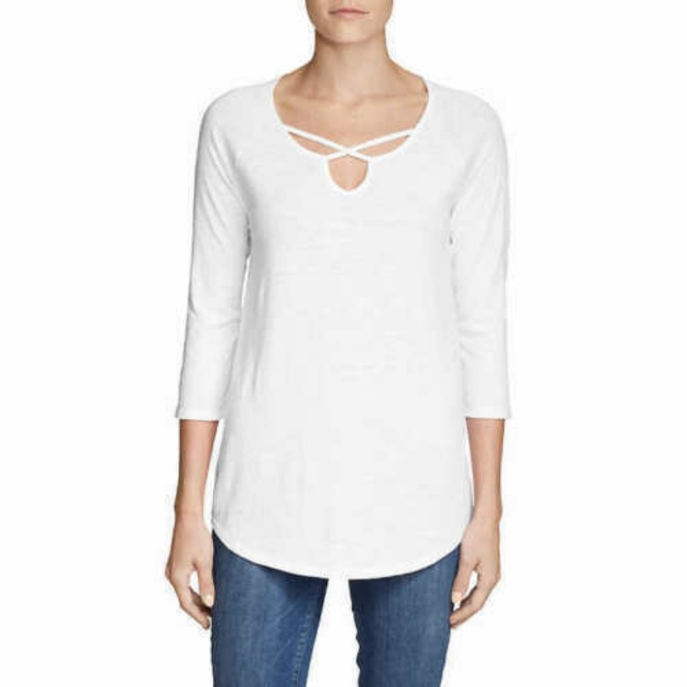 Eddie Bauer Ladies' ¾ Sleeve Cross-Front Tunic